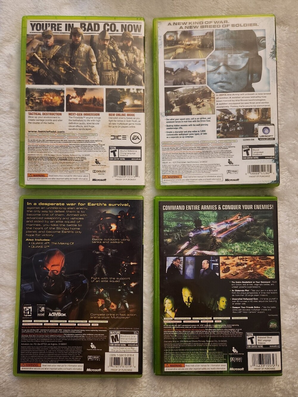 Xbox 360 4-Game Lot: Quake 4 Bonus Disc Ed, C&C 3, Battlefield, Ghost Recon ๐ฎ - Picture 2 of 15